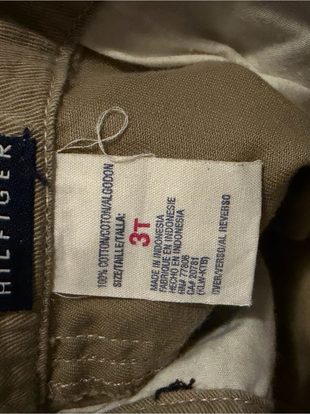 Tommy Hilfiger Little Bear 3T Khaki Overalls Upcycled Embroidered Toddler - Picture 6 of 6
